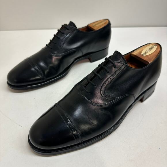Crockett & Jones x Polo Ralph Lauren Black Calf Oxford Bench Made in England 9 - Picture 5 of 14